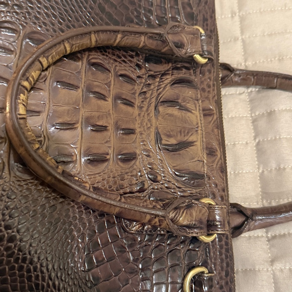 Brahmin Espresso Crocodile Embossed Handbag - Picture 9 of 17